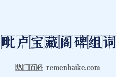 毗卢宝藏阁碑组词是什么意思的图片